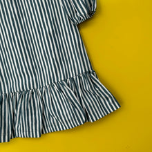 Cargar imagen en el visor de la galería, VESTIDO EVASE RAYAS MARINO