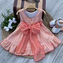 Cargar imagen en el visor de la galería, VESTIDO RAYAS NARANJA