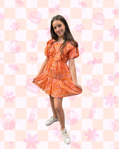 Vestido Naranja Fucsia