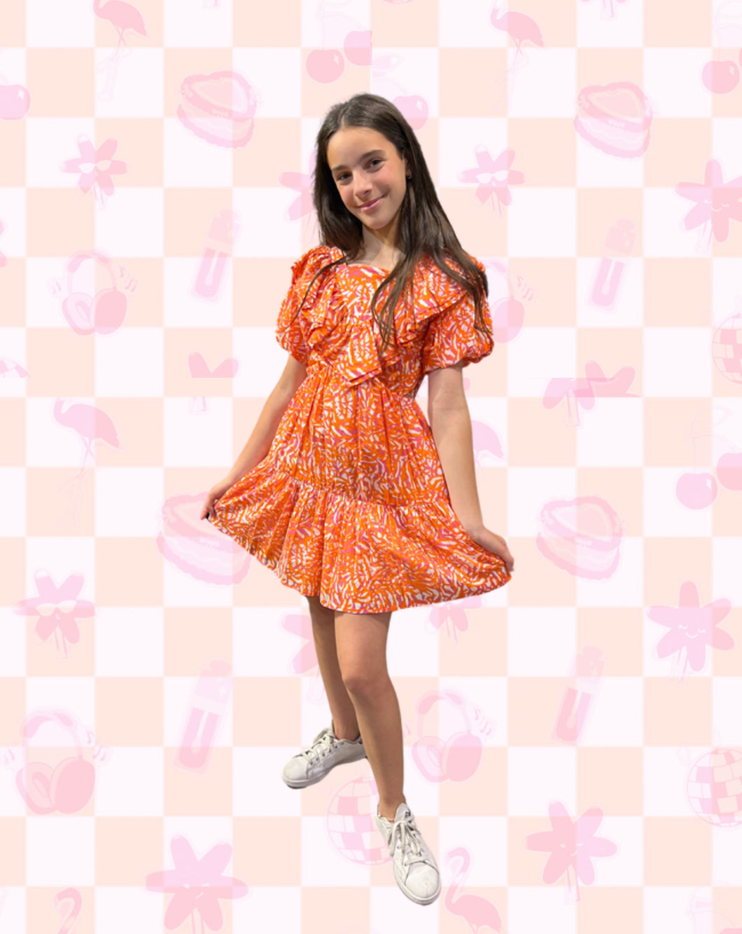 Vestido Naranja Fucsia