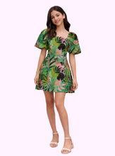 Cargar imagen en el visor de la galería, Vestido Tropical Verde Fucsia