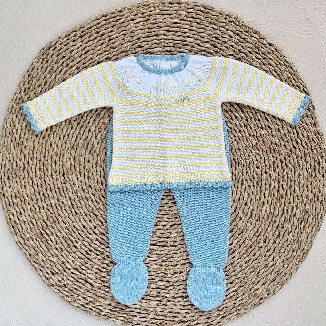 Conjunto Polaina Amarillo Rayas