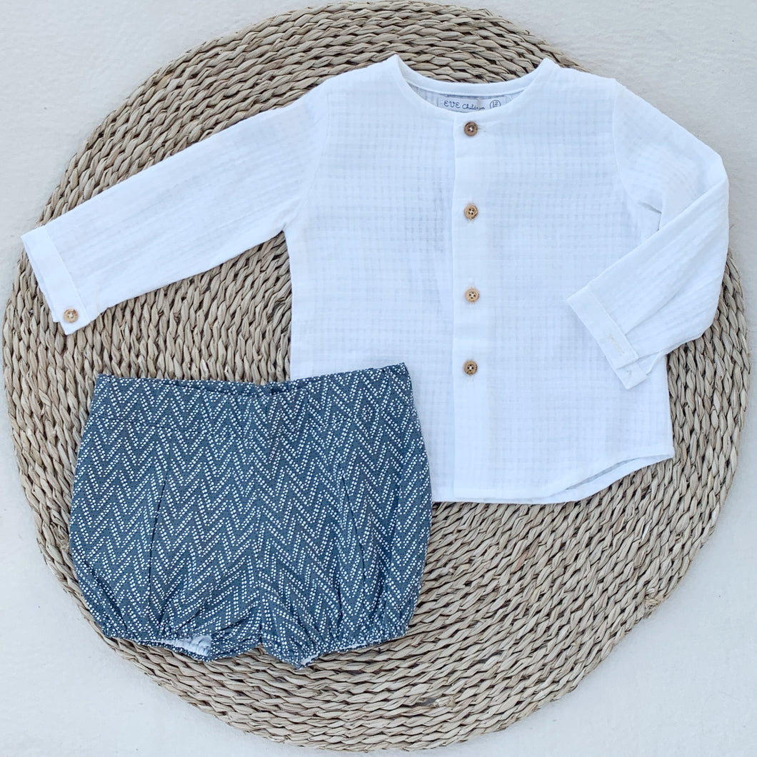 Conjunto Short Azul Bebe