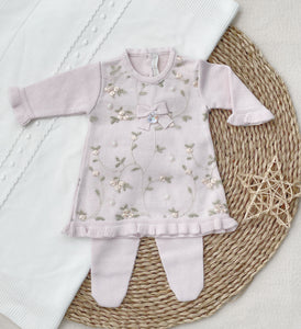 Conjunto Polaina Flores Colores Bordado