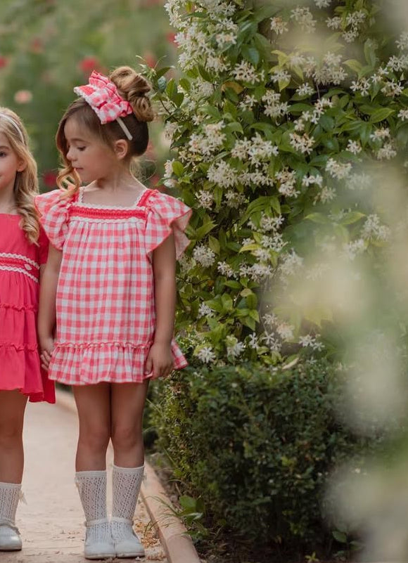 Vestido Coral Cuadros