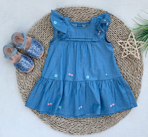 Vestido Jeans Florecitas