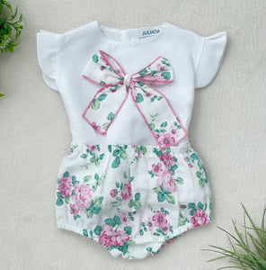 Conjunto Braga Flores Fucsia J5