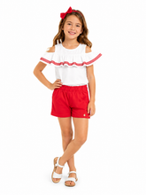 Cargar imagen en el visor de la galería, Conjunto Short Rojo Blanco
