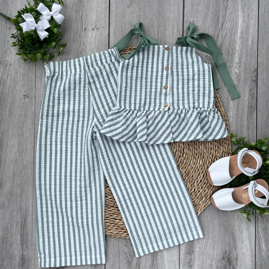 CONJUNTO PANT RAYAS VERDE