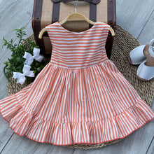 Cargar imagen en el visor de la galería, VESTIDO RAYAS NARANJA