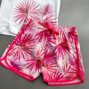 Cnj Short Floreado Fucsia